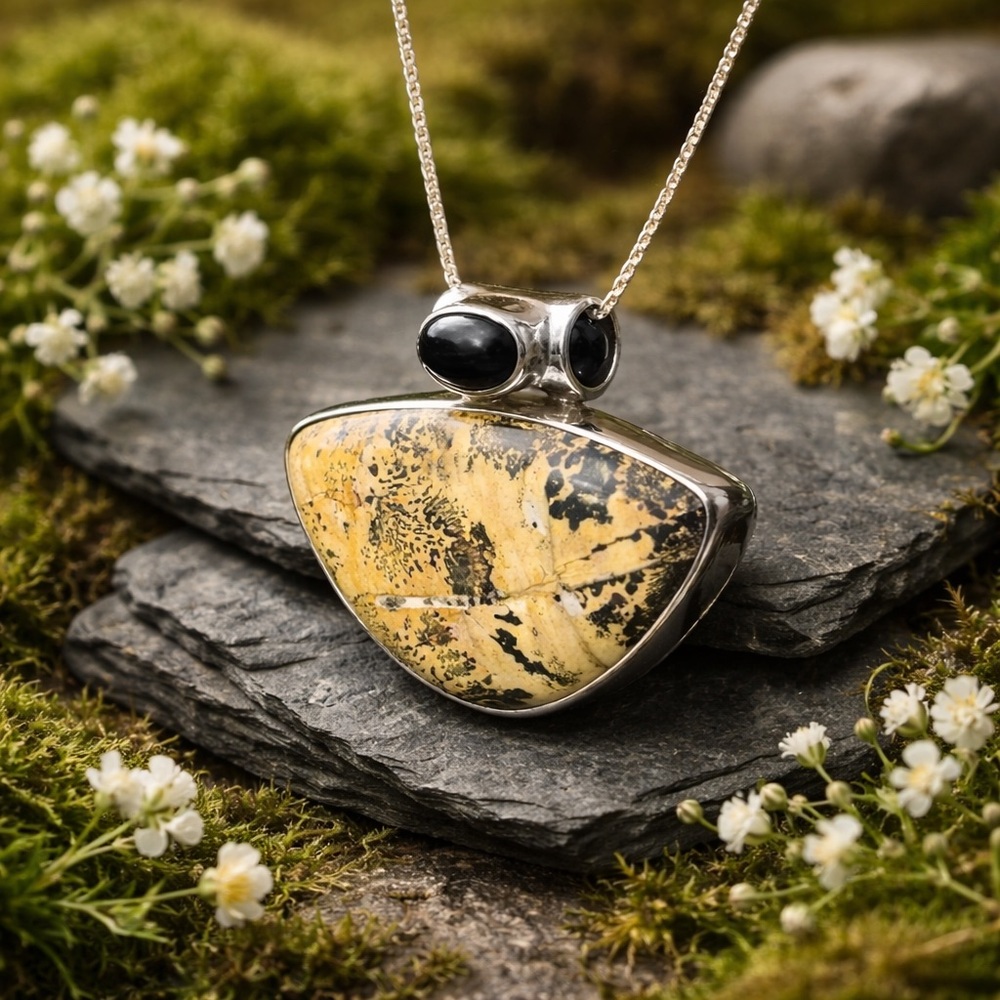 Dendrite & Onyx Necklace